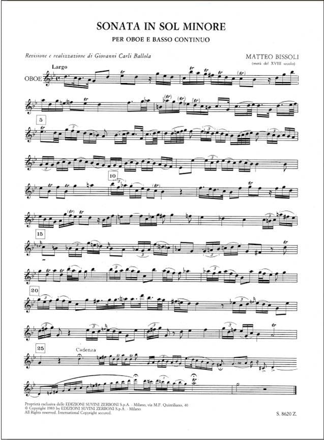 Sonata in Sol Minore Per Oboe E Basso Continuo